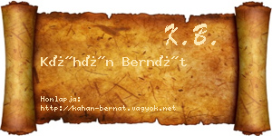 Káhán Bernát névjegykártya